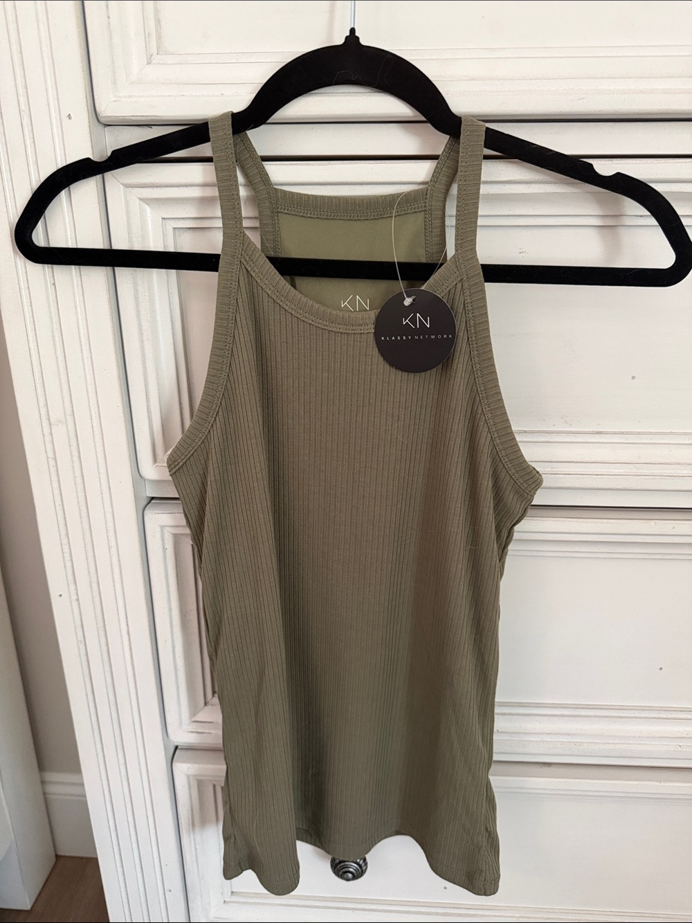 Klassat Network Collection Olive Ribbed Tank Top